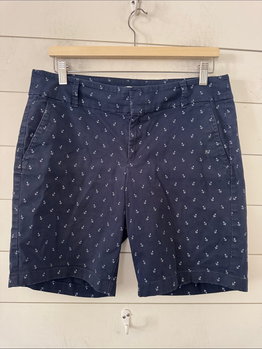 Preppy Size 10 Nautical Anchor Chino Shorts J. CREW Factory 8.5” inseam